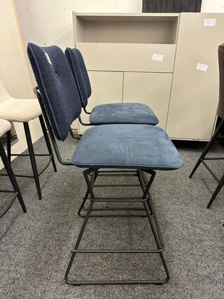 2x Barstoel draaibaar Kim, geweven, dark Blue